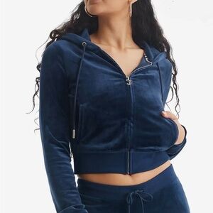 Juicy Couture Women's Navy Blue Zip-Up Jacket